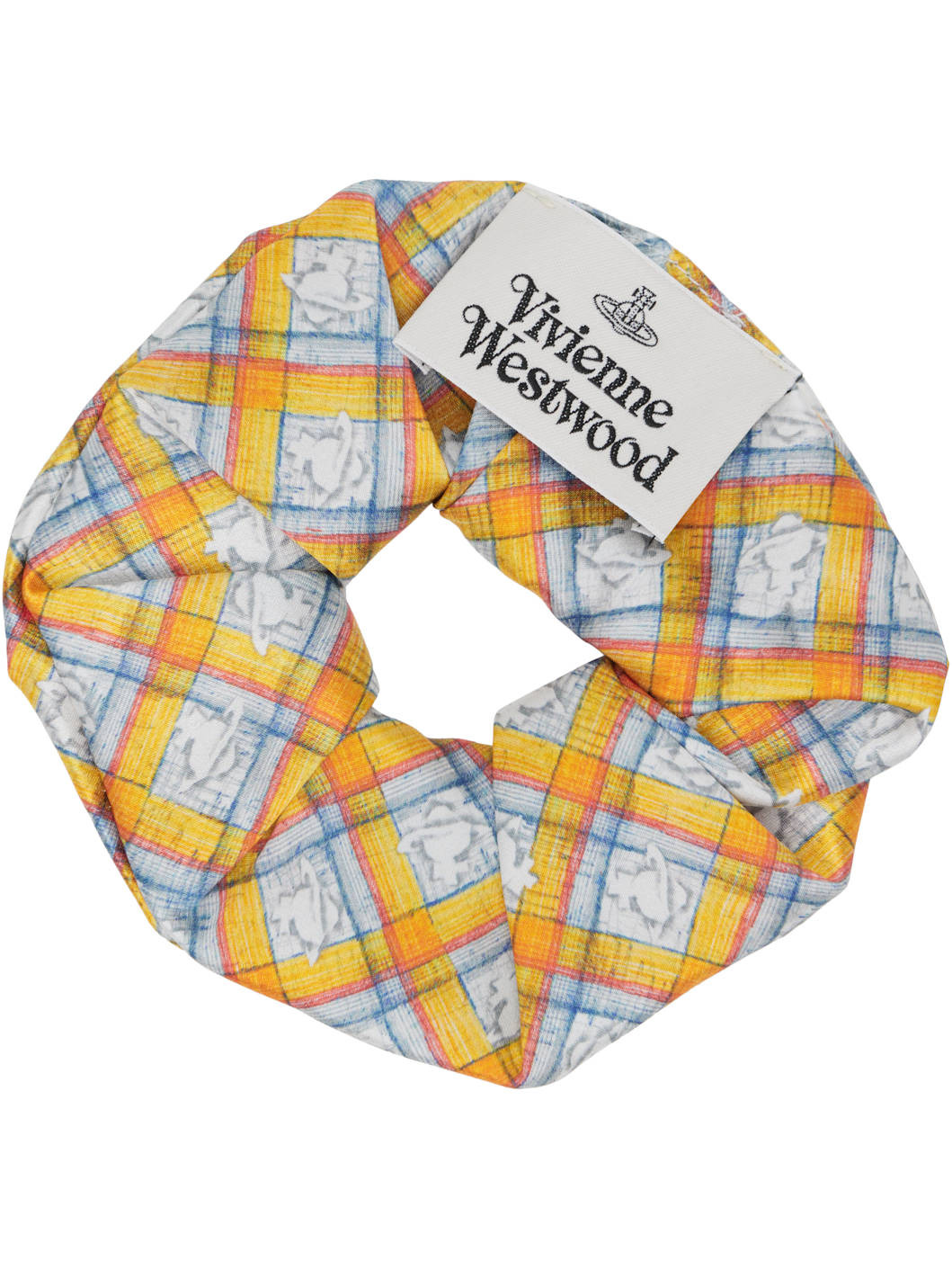 Multicolor Check Orbs Small Scrunchie - 2