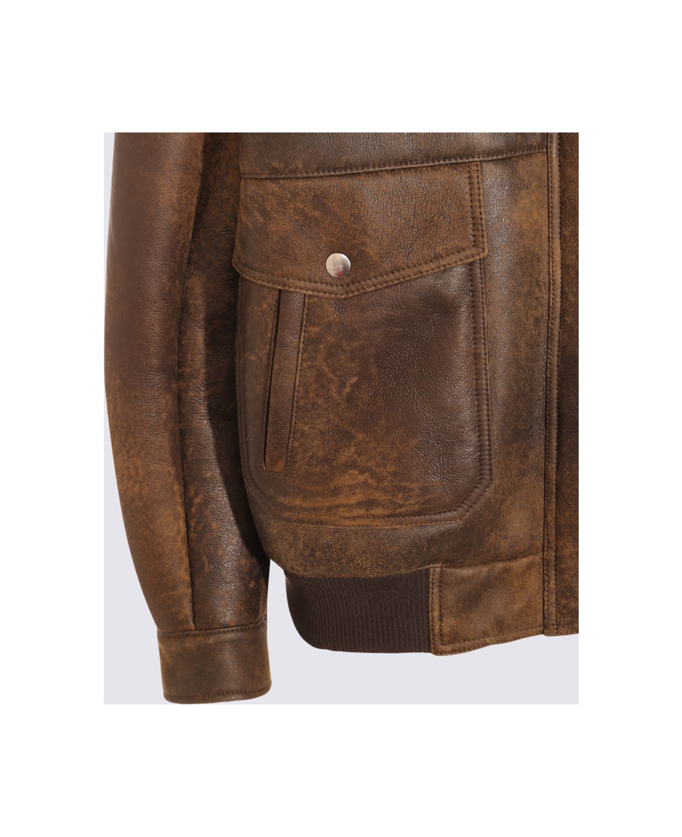 Brown Leather Jacket - 4
