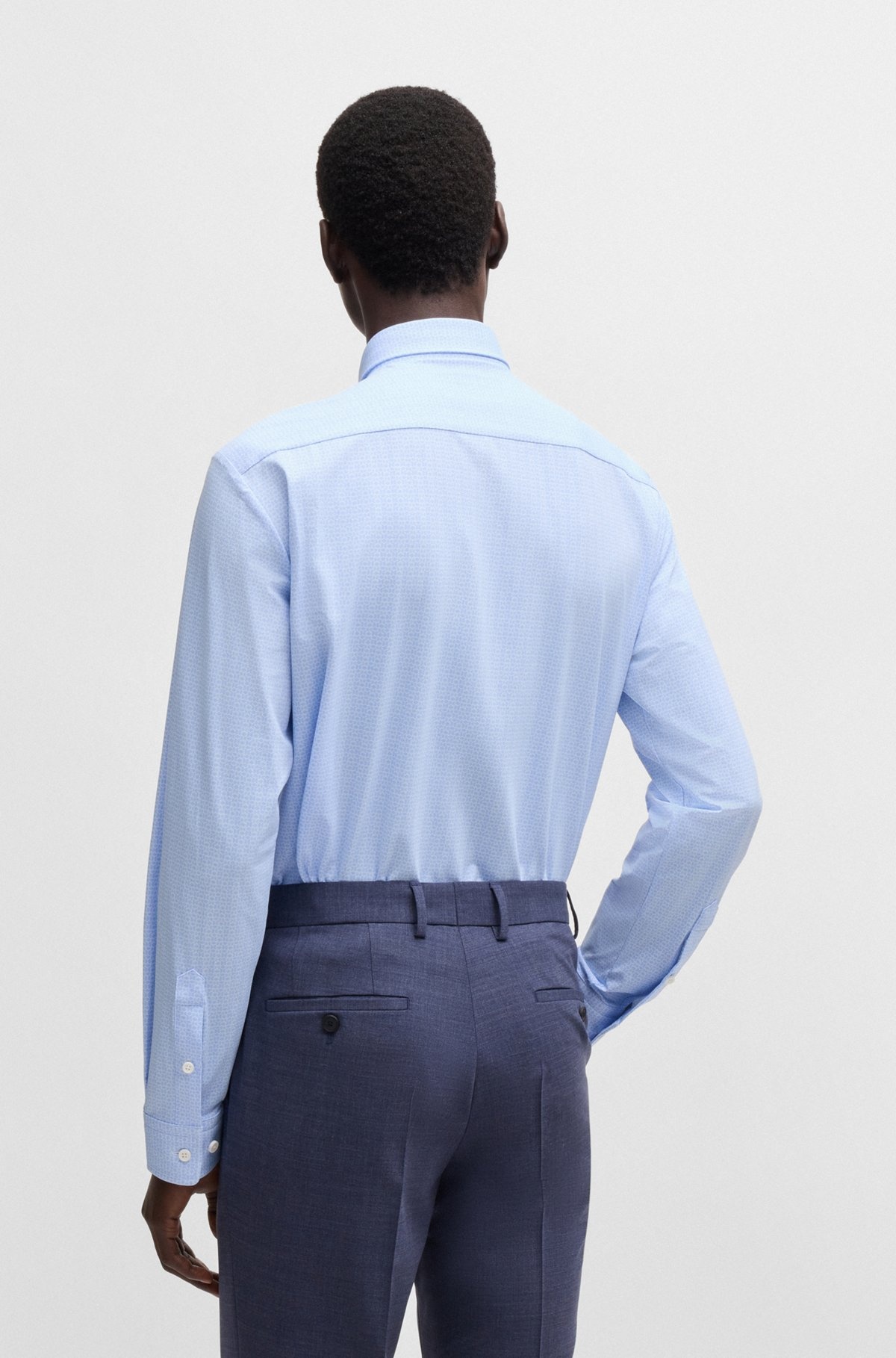 SLIM-FIT SHIRT IN PRINTED PERFORMANCE-STRETCH JERSEY - 5