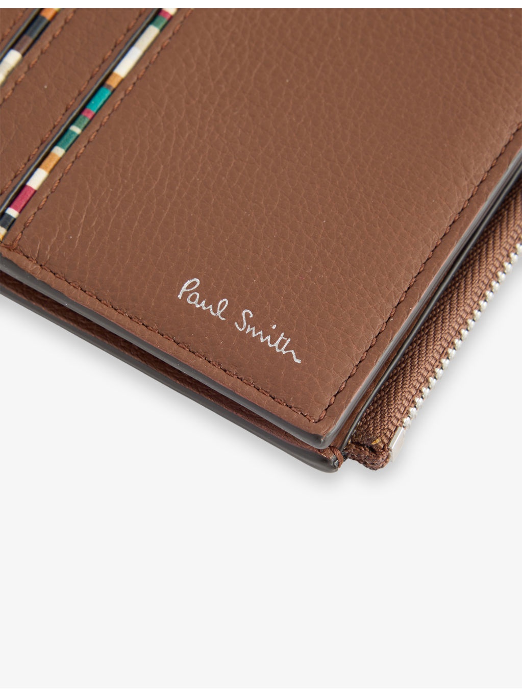Bifold Striped Leather Wallet - 2