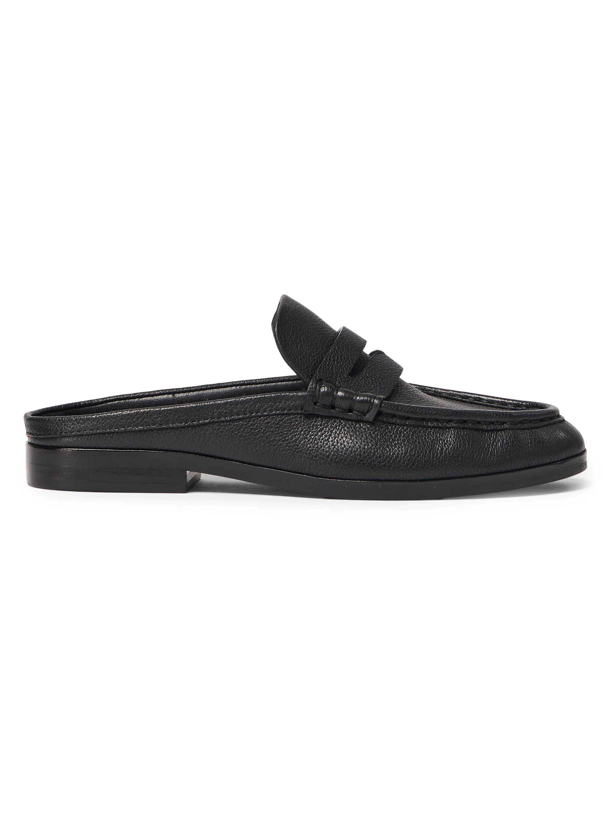 Women's Dean Pebbled Leather Mules - Black - 1