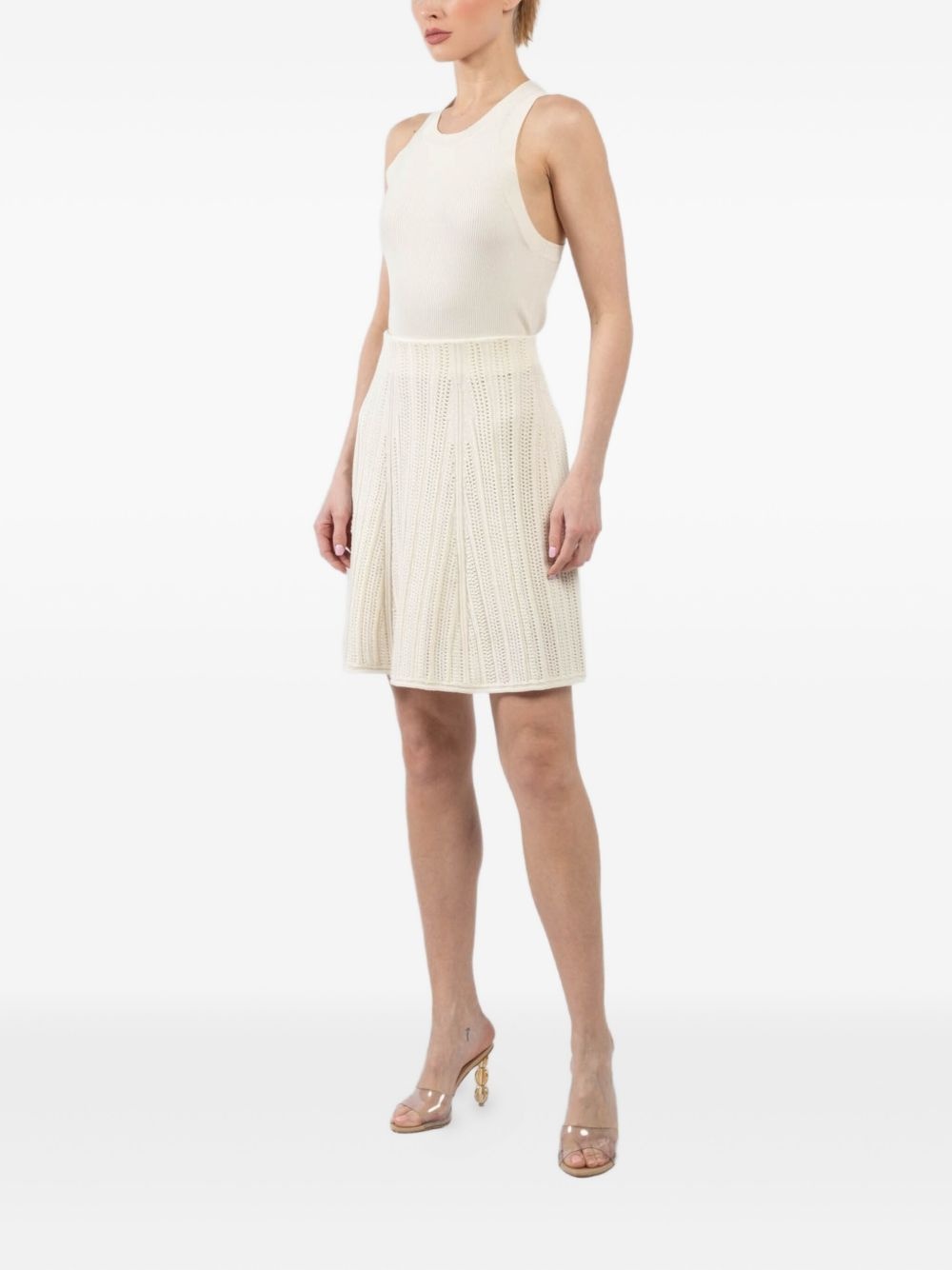 open-knit mini skirt - 3