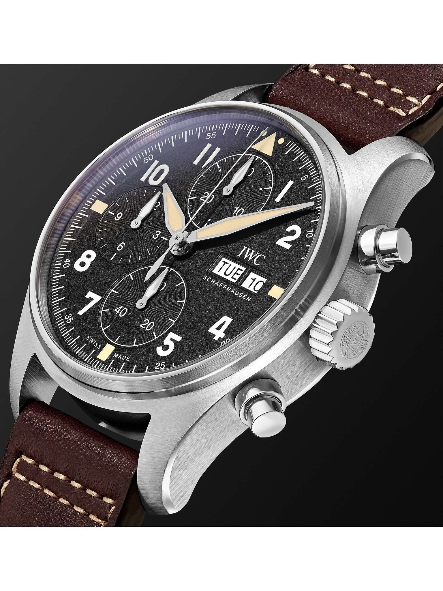 Pilot's Spitfire Automatic Chronograph 41mm Stainless Steel and Leather Watch, Ref. No. IW387903 - 4