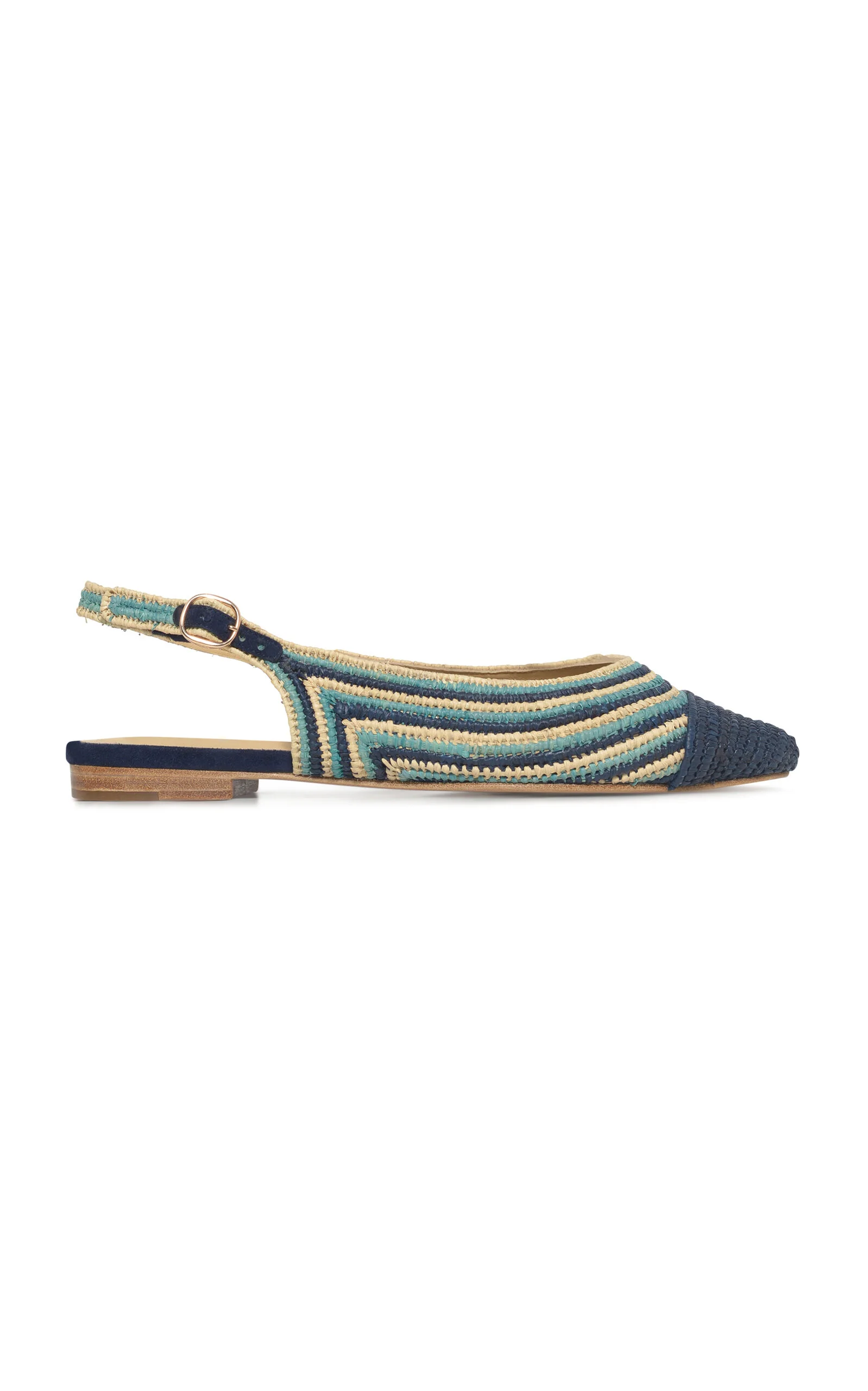 Strength Raffia Slingback Flats blue - 1