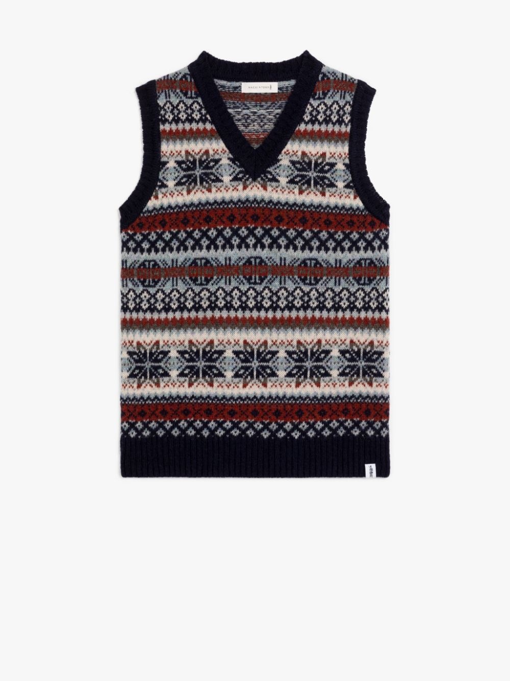 BURN TANK NAVY WOOL FAIR ISLE VEST - 1