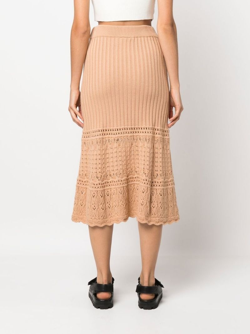 knitted mid-length skirt - 4