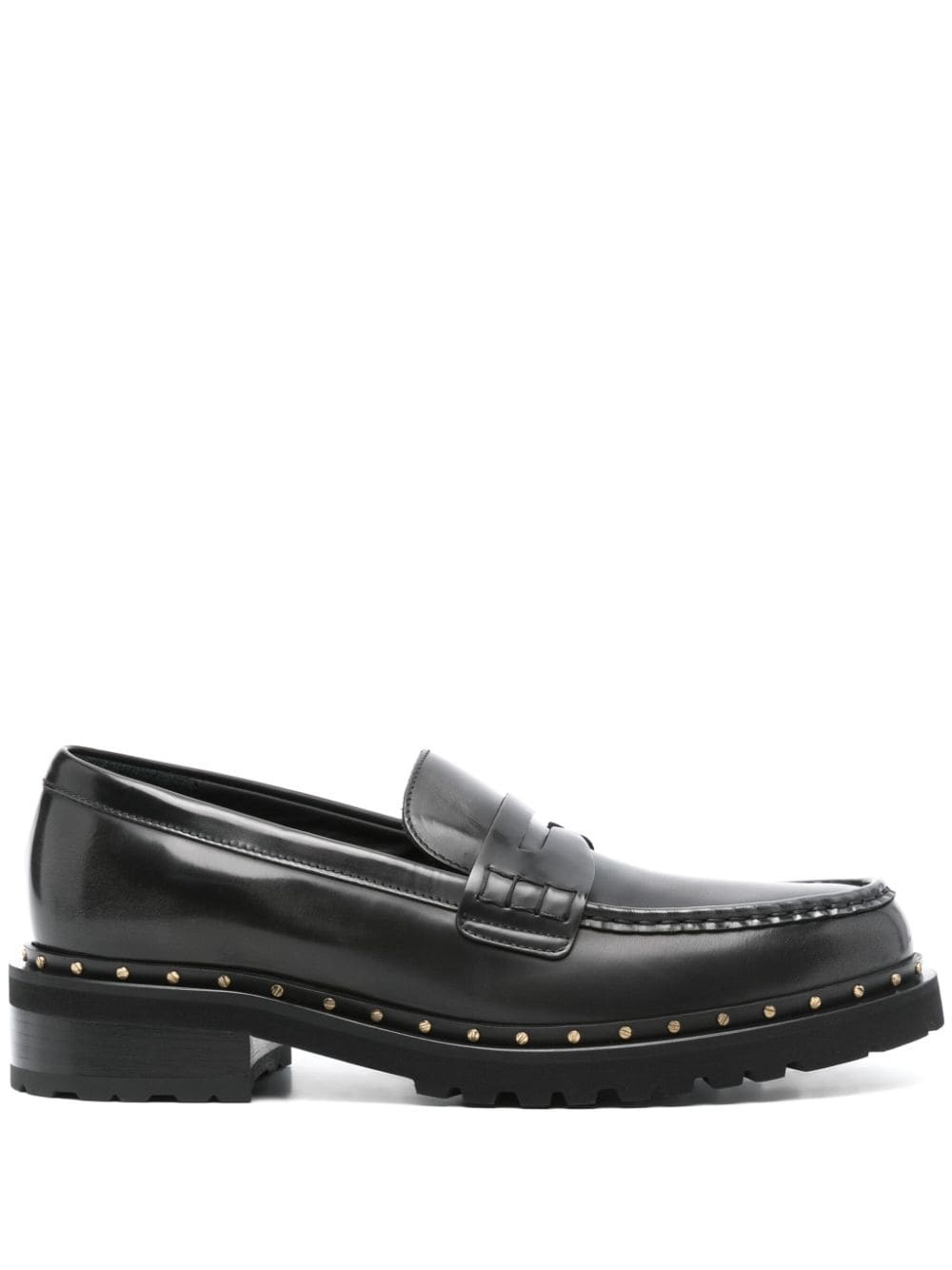 studded leather loafers - 1