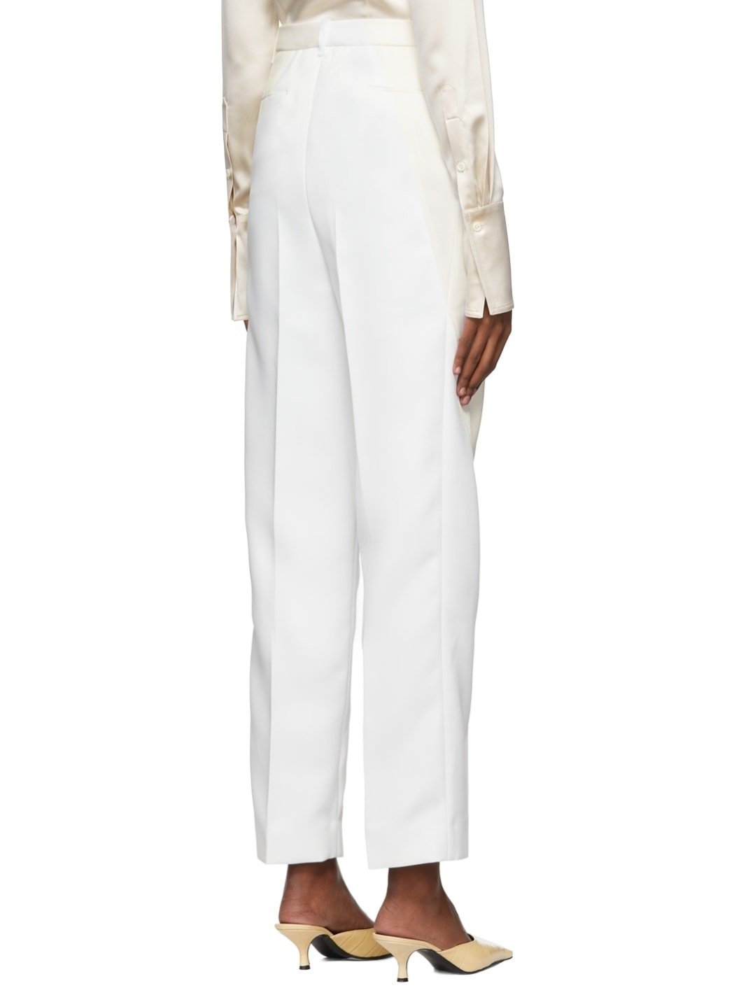 White Wool Trousers - 3
