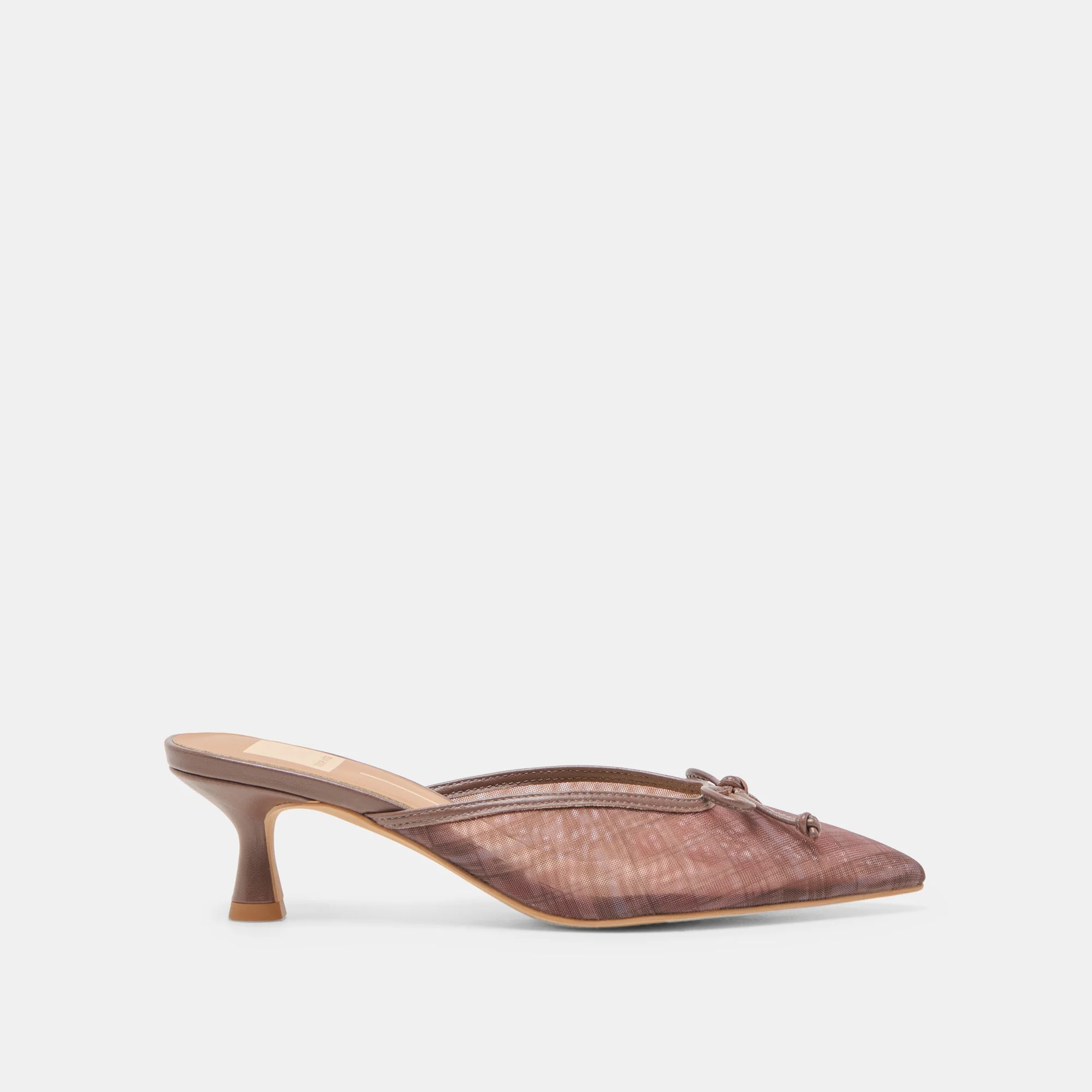 CLEO HEELS COGNAC PLAID MESH - 1