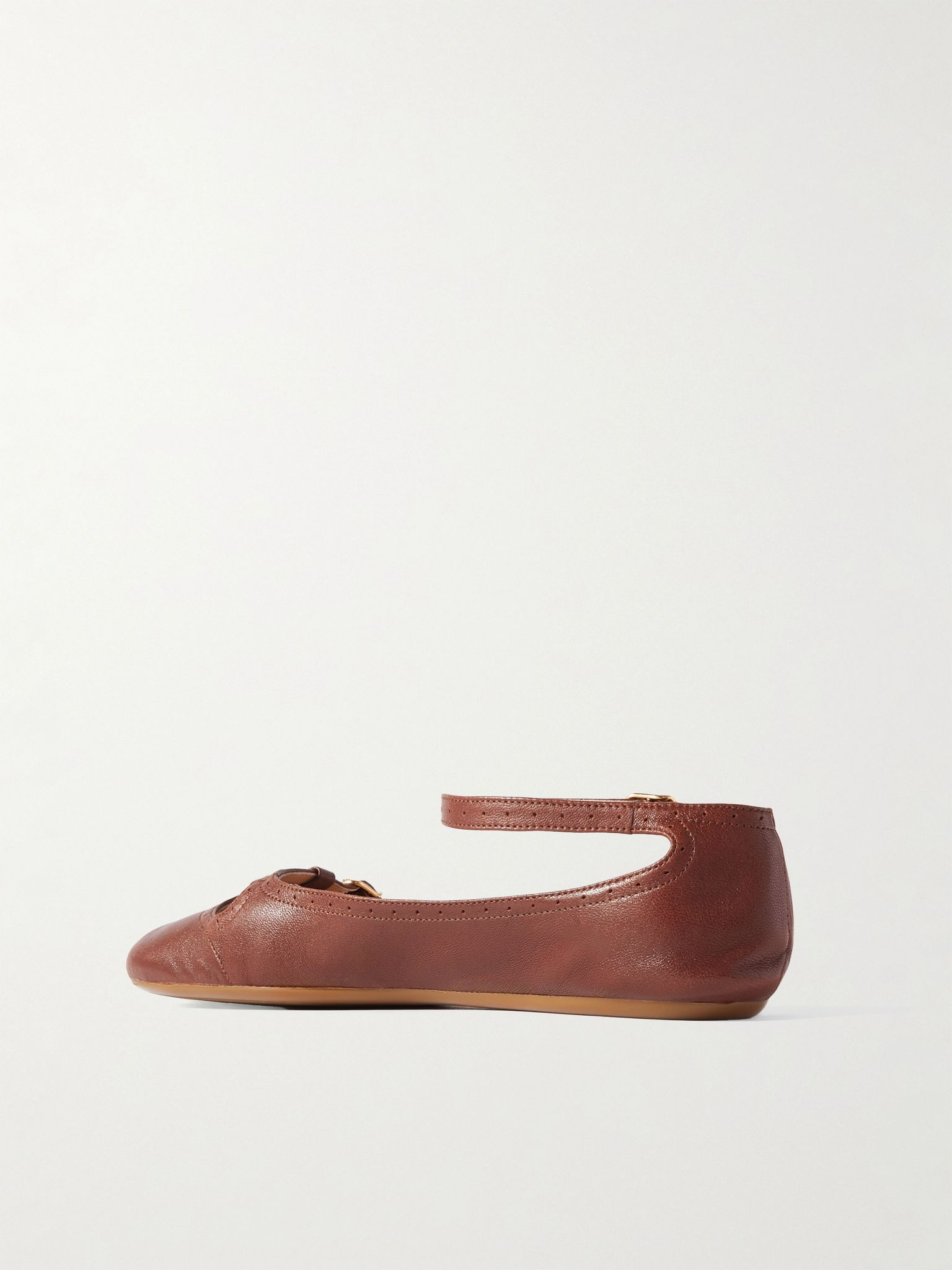 Misty laser-cut leather ballet flats Dark brown - 3