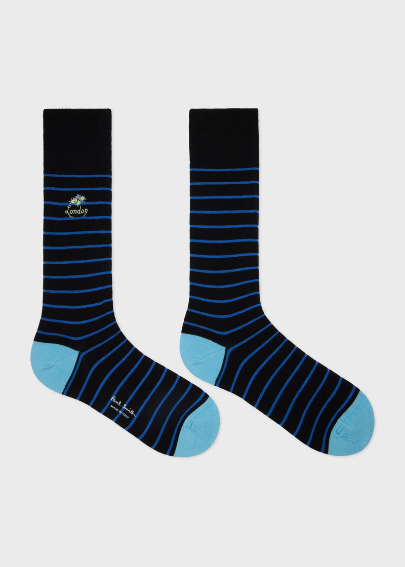 Paul Smith Black and Blue Stripe 'London' Socks outlook