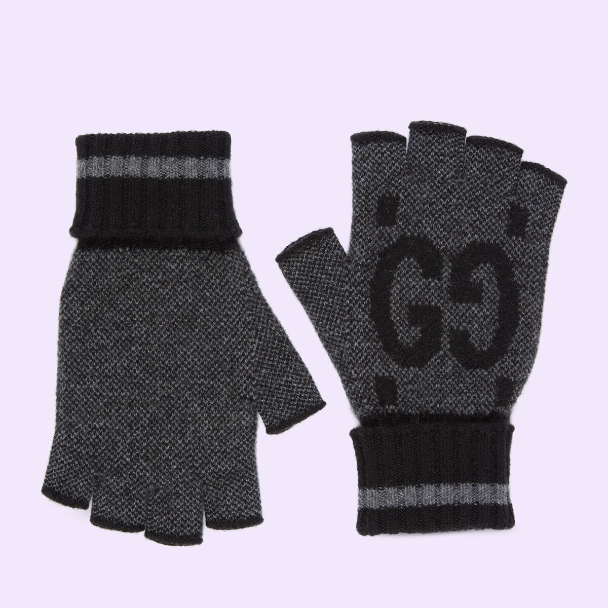 GG cashmere fingerless gloves - 1