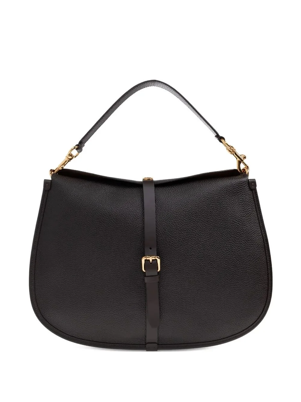 EXTRA LARGE LEATHER SHOULDER BAG WITH BUCKLE - 1