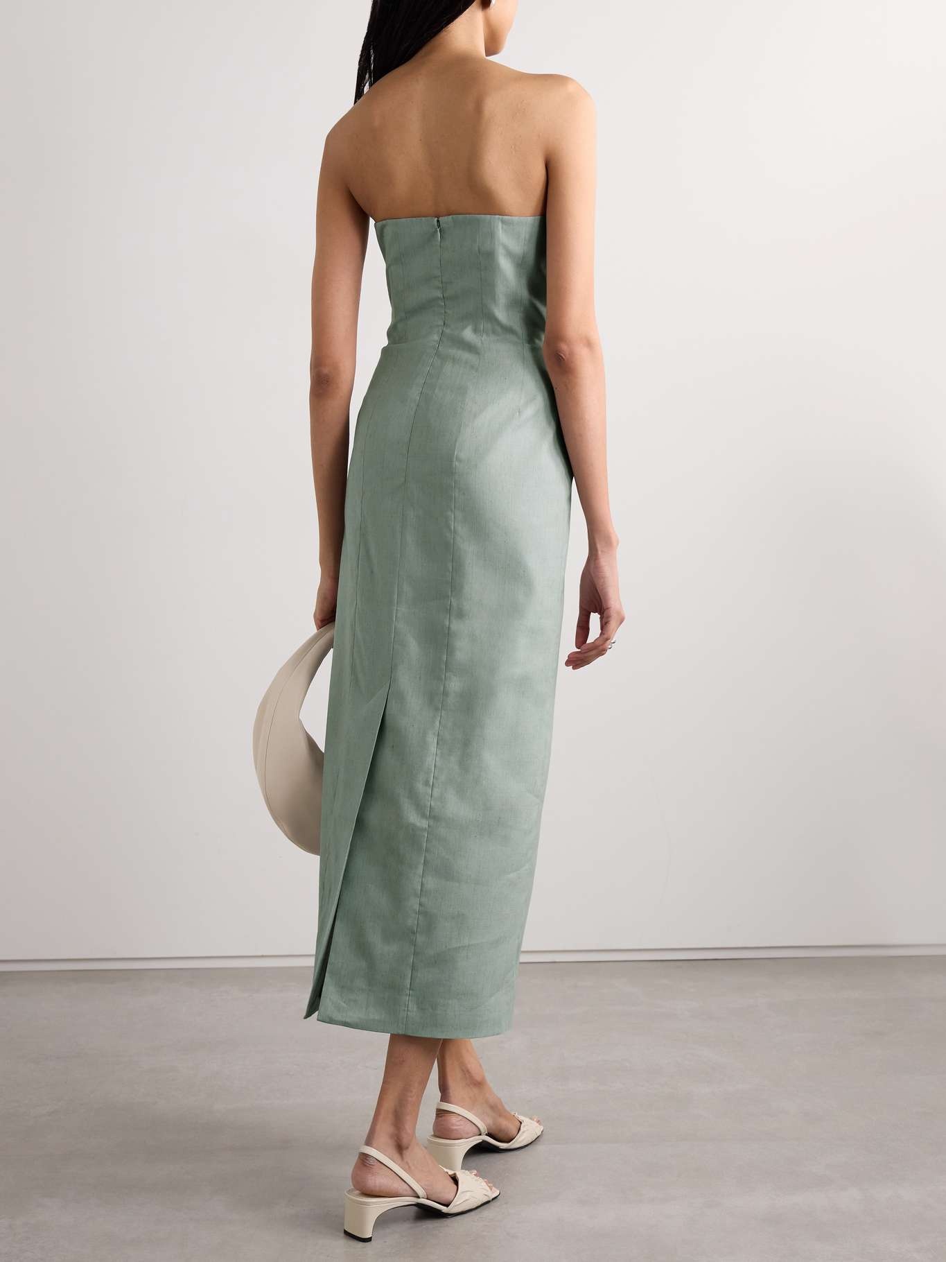 Alex strapless wool-blend midi dress - 3