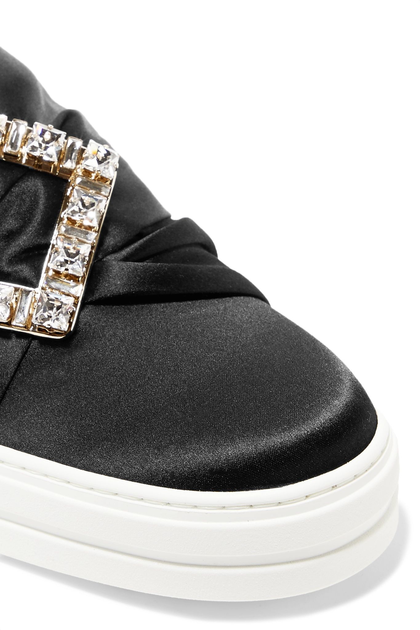 Sneaky Viv crystal-embellished satin slip-on sneakers - 5