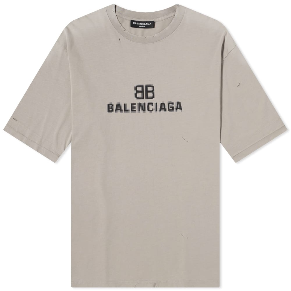 Balenciaga Oversized Pixelated Logo Tee - 1