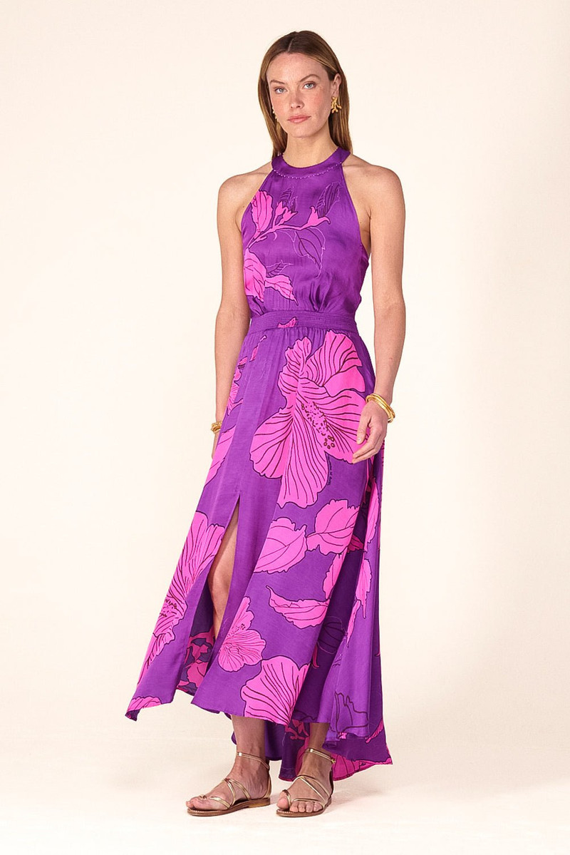 Long Dress Clea - Purple Hibiscus 1