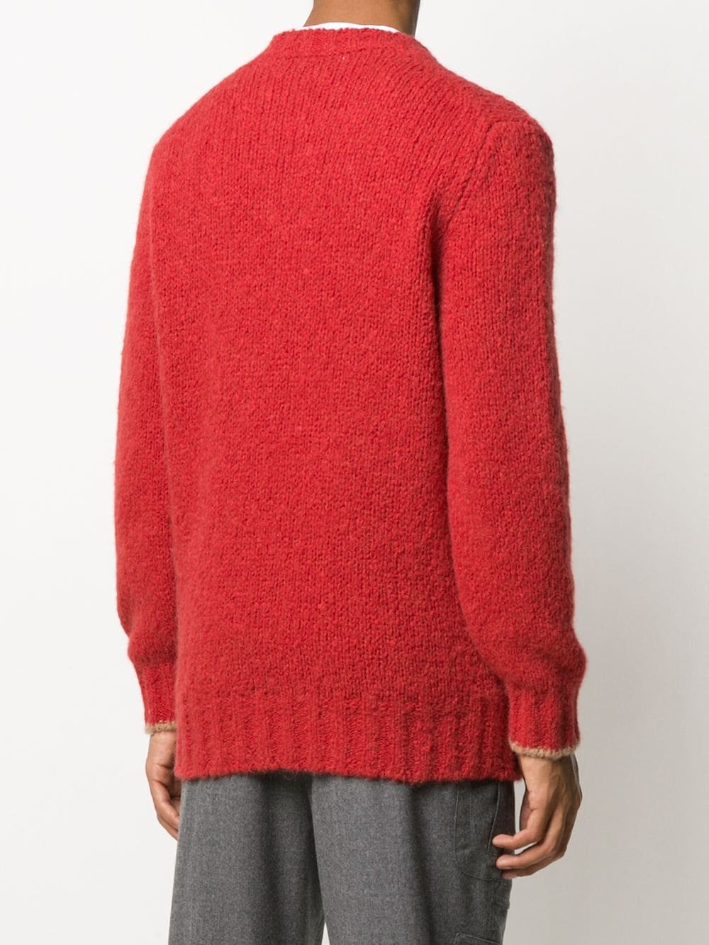 crew neck textured sweater - 4