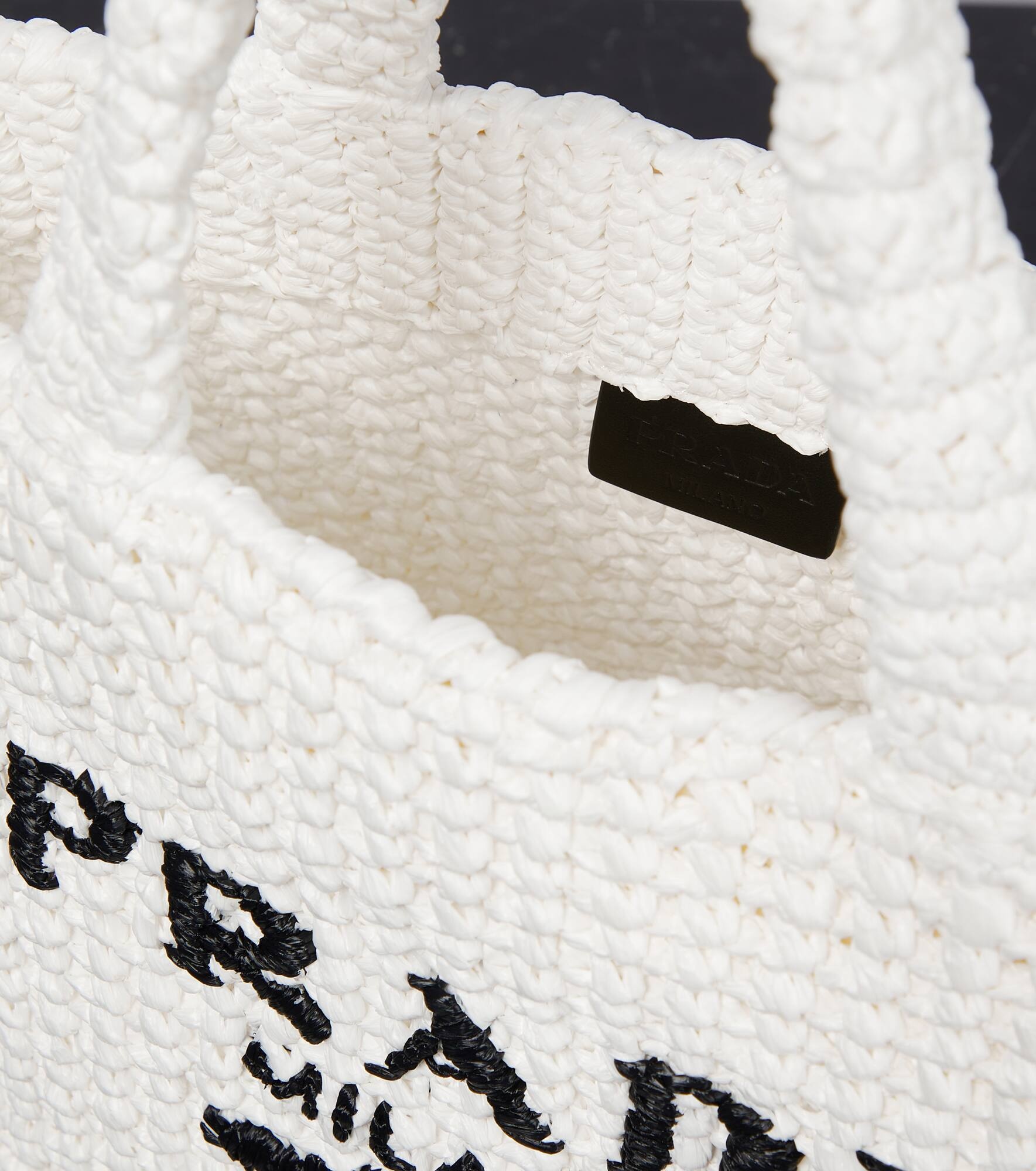 Small logo crochet tote bag - 3