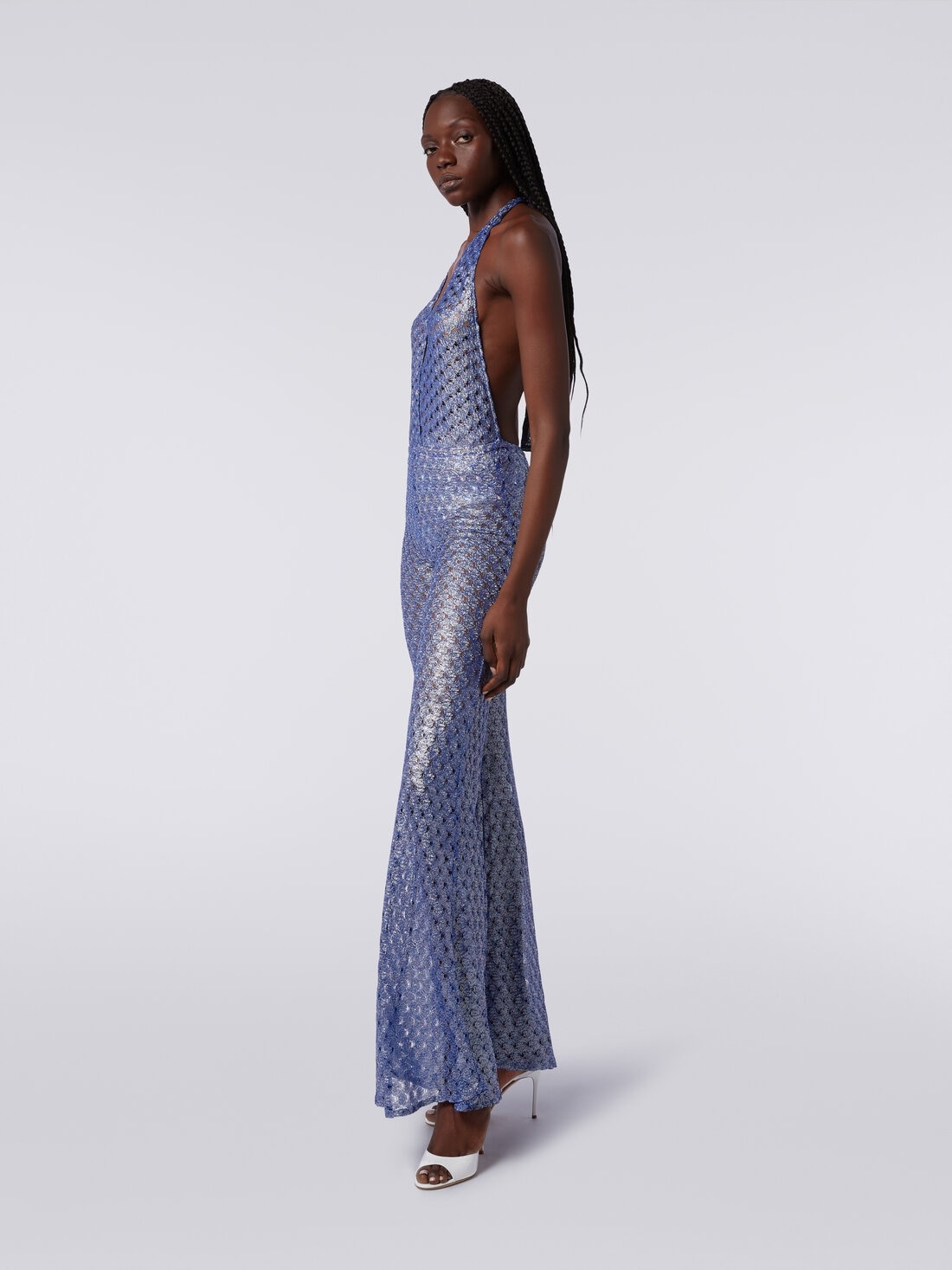 Lace-effect jumpsuit with V neckline - 3