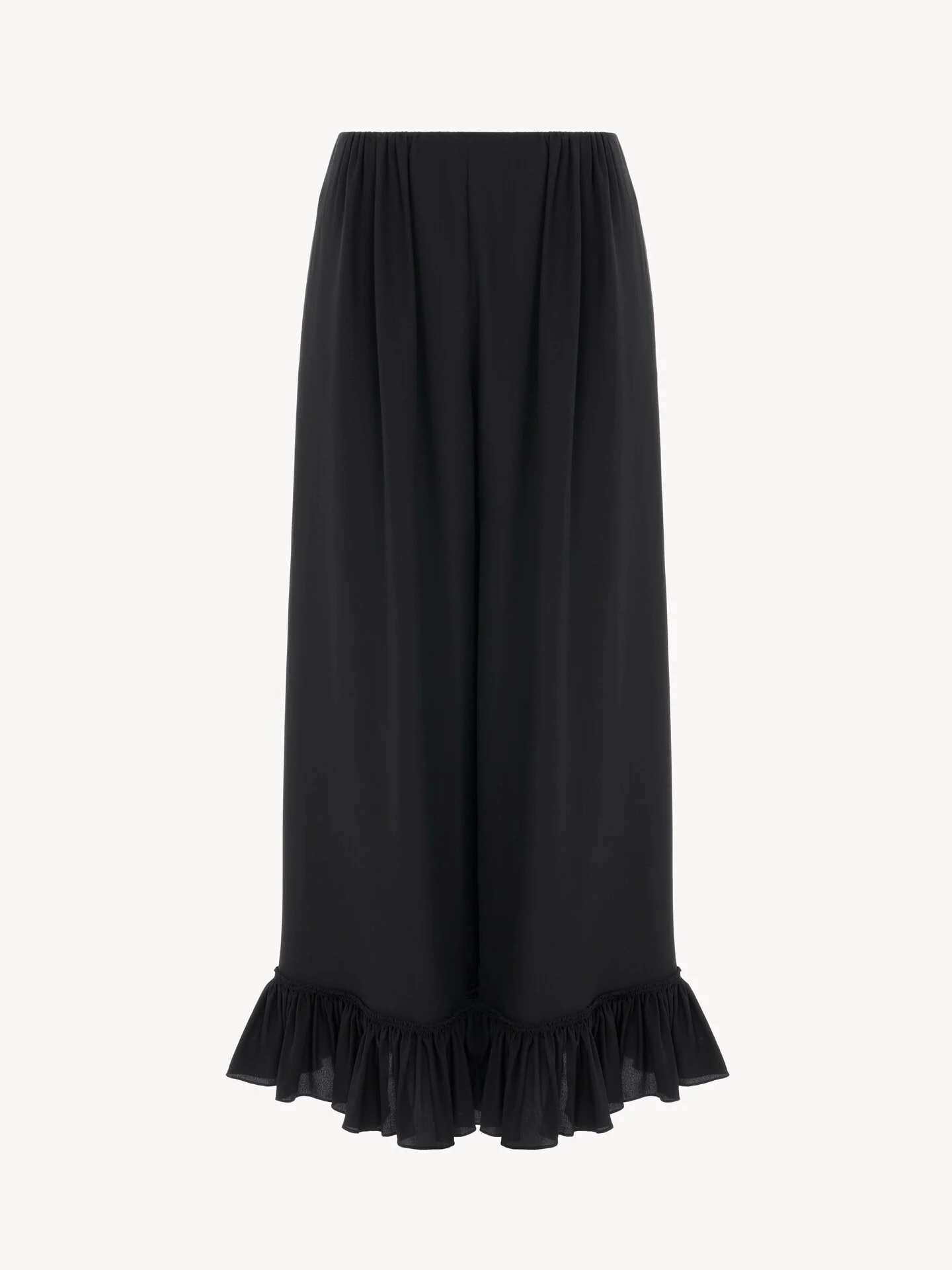 CROPPED FLUID PANTS IN CRÊPE DE CHINE - 1