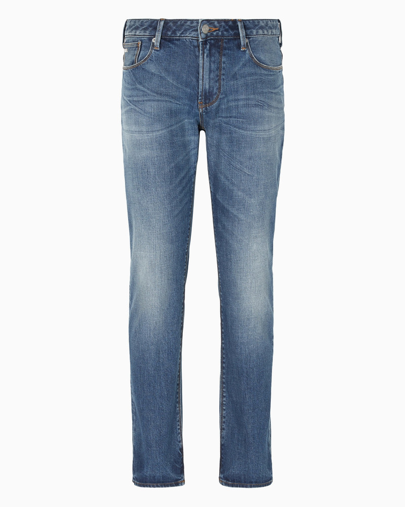 J06 slim-fit, bleached-effect comfort-denim jeans 1