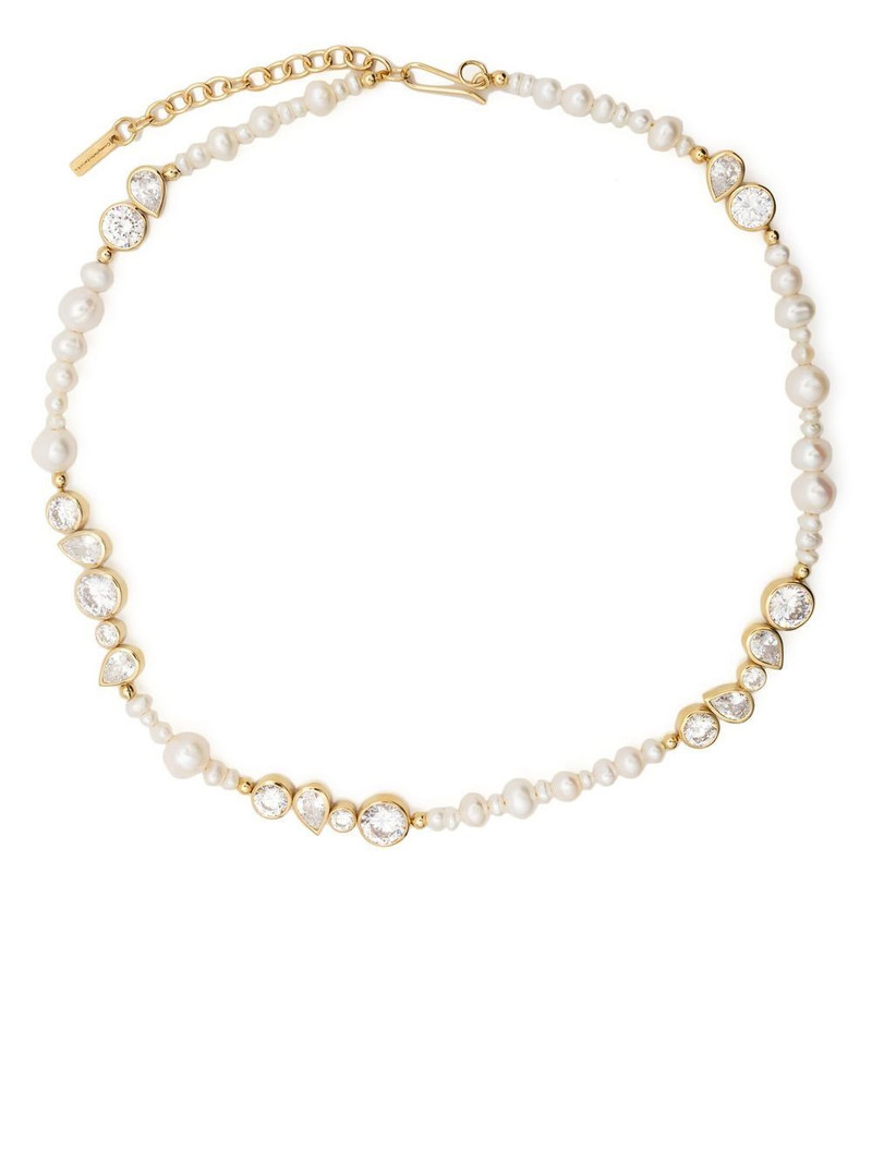 Glitch crystal-pearl necklace 1