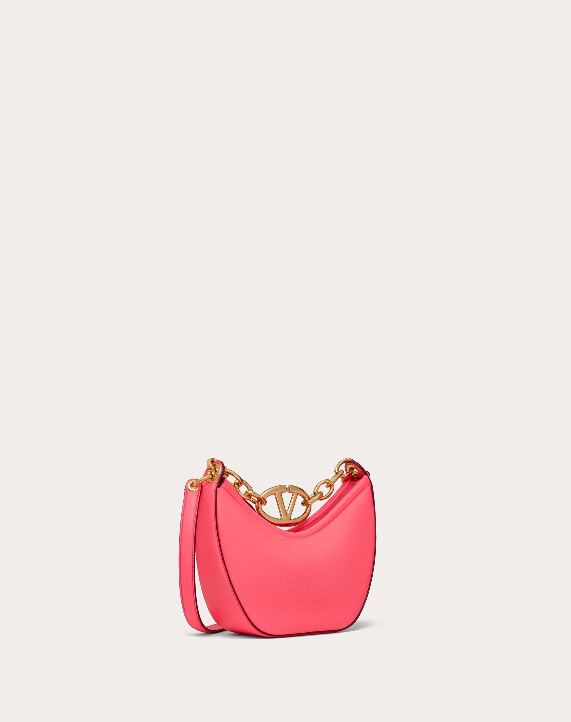 VLOGO MOON MINI HOBO BAG IN NAPPA LEATHER WITH CHAIN - 3