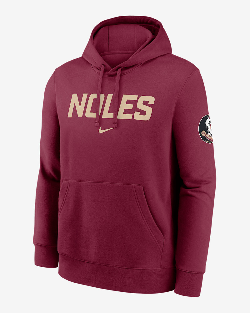 Florida State Club 2-Hit Nickname Men's Nike College Pullover Hoodie 1