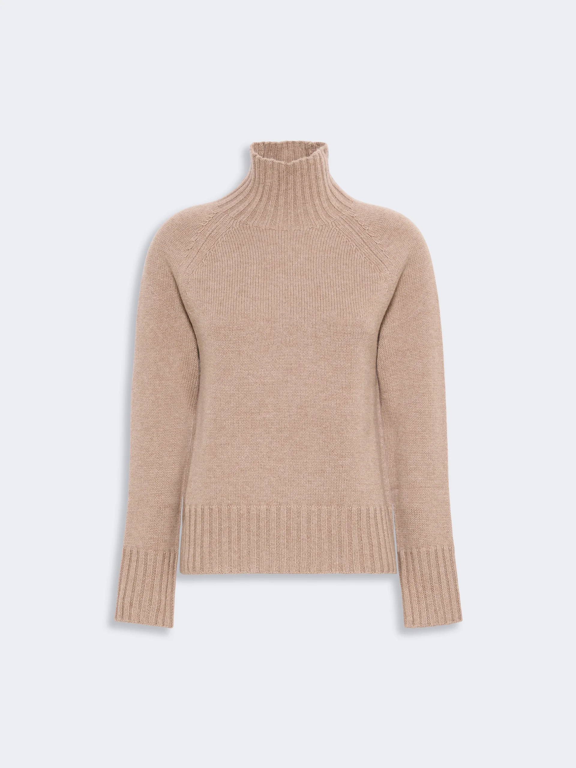 MANTOVA Wool and cashmere yarn polo-neck sweater - CLAY - 1