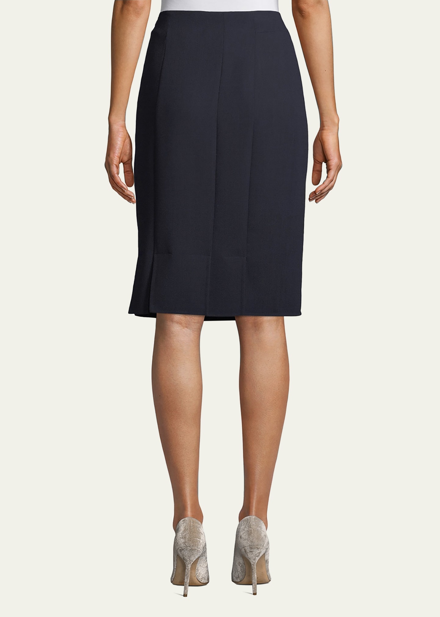 Wool-Blend Knee-Length Pencil Skirt - 3