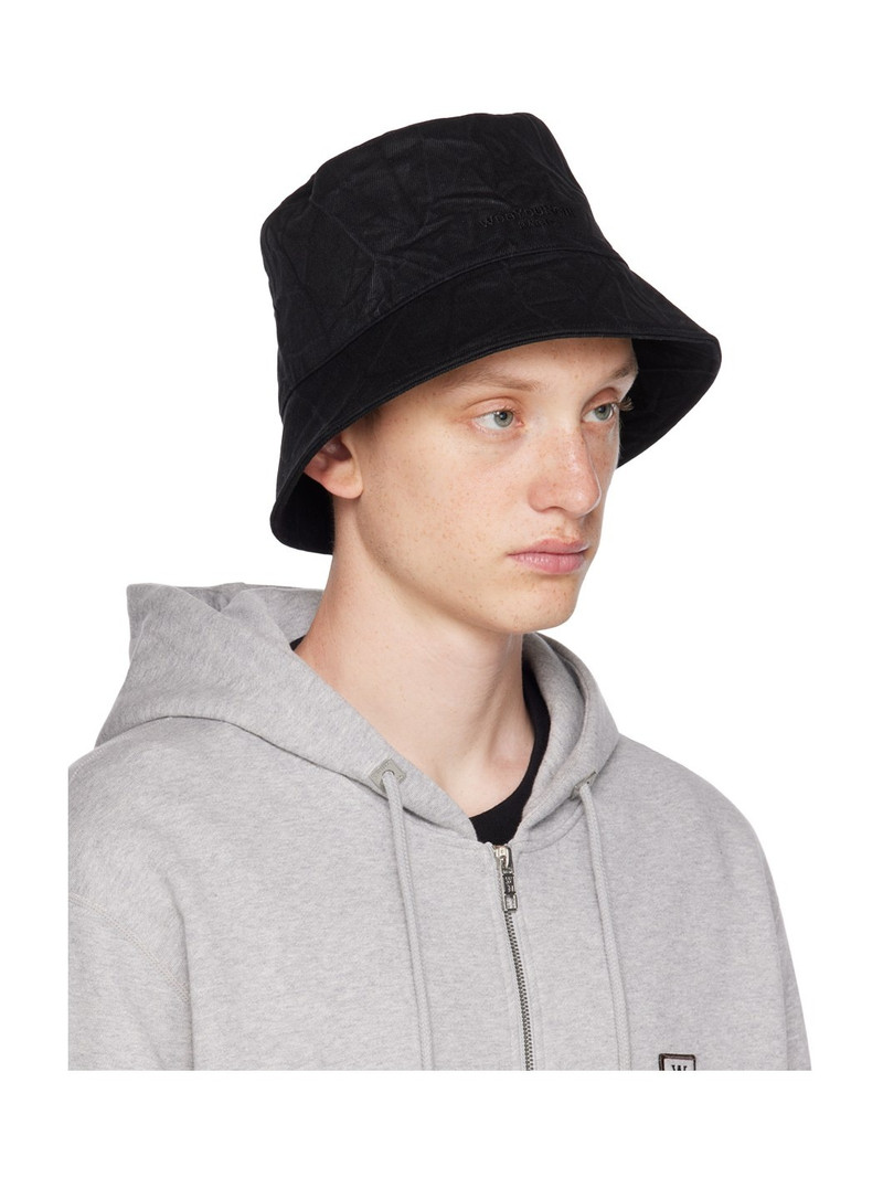 Wooyoungmi Black Crinkled Denim Bucket Hat outlook