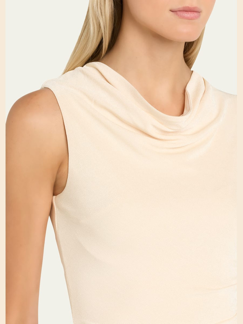 ANNA QUAN Amali Draped Cowl-Neck Jersey Dress outlook