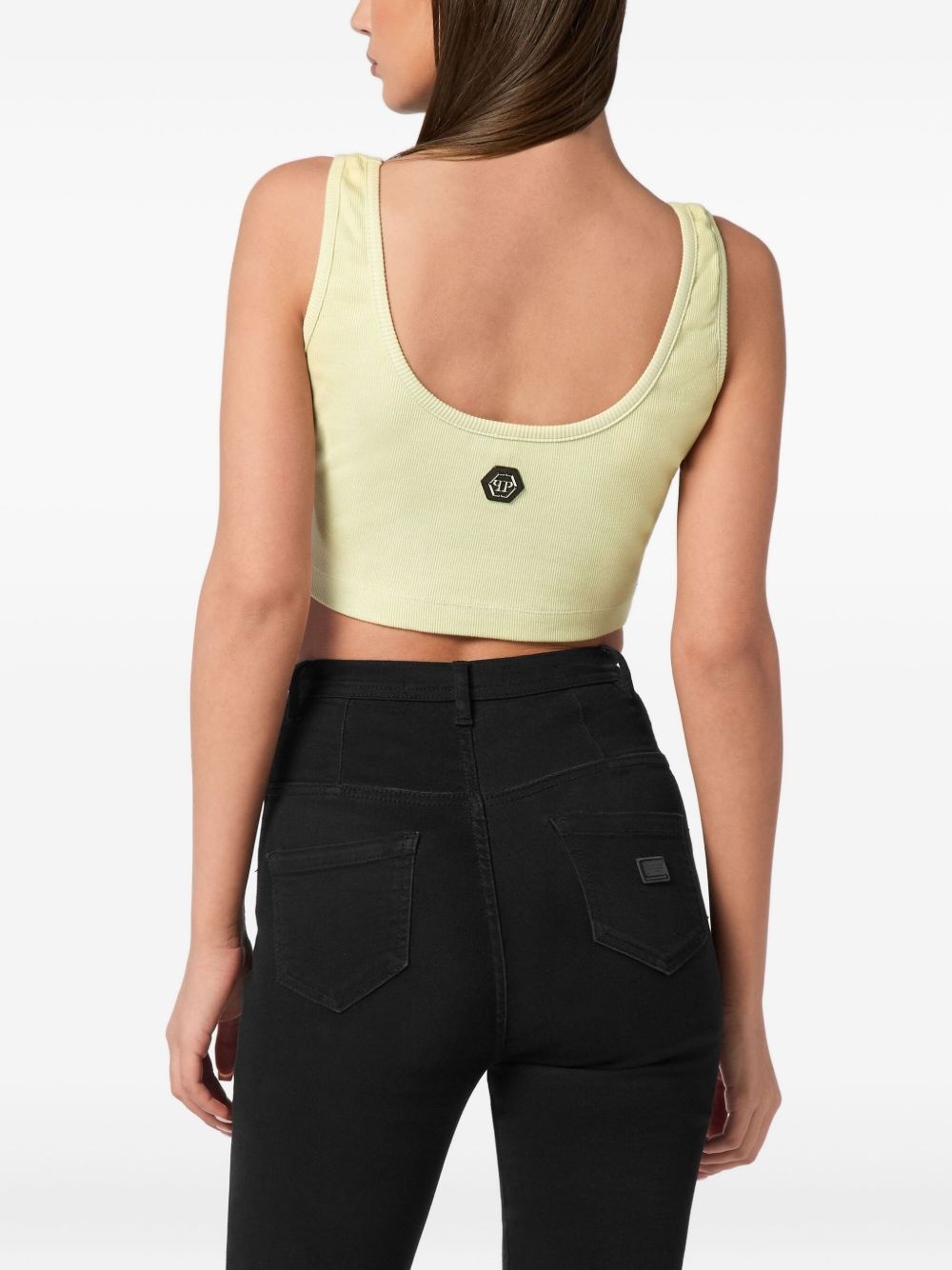 rhinestone-embellished cropped top - 3