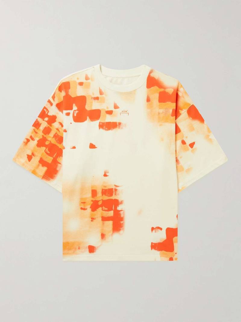 Logo-Embroidered Printed Cotton-Jersey T-Shirt 1