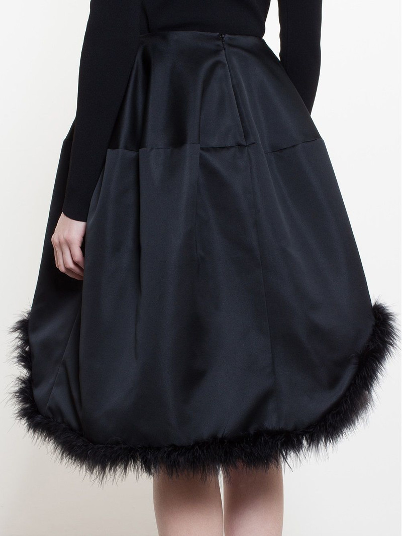 feather trim A-line skirt 4