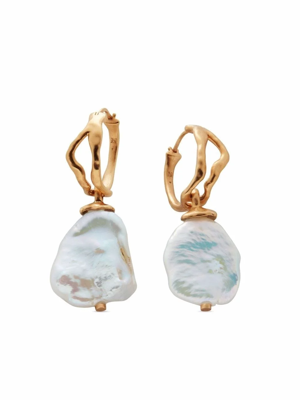 Keshi pearl hoop earrings - 1