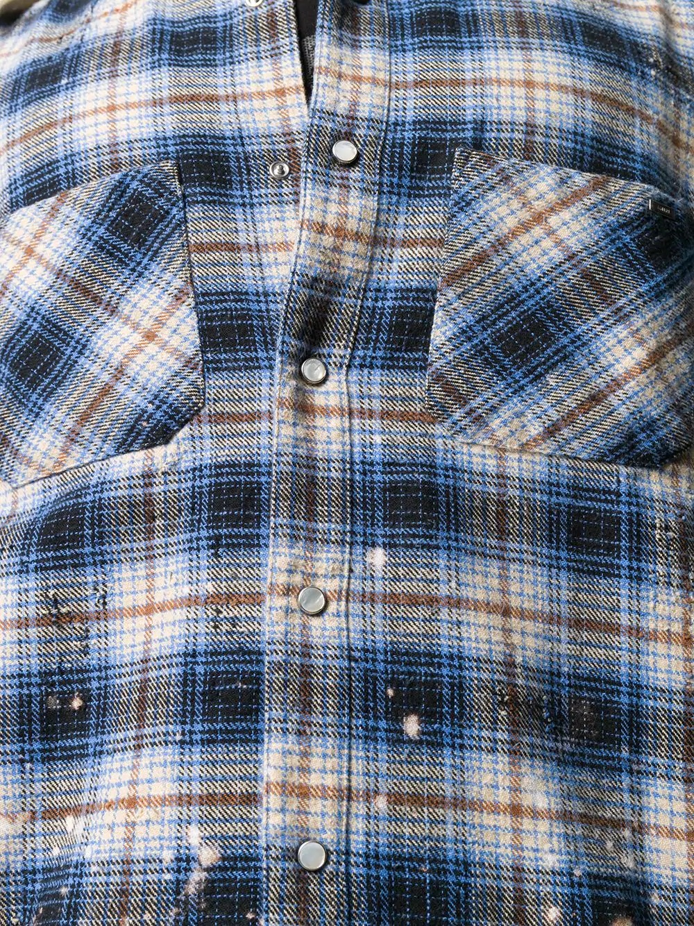 frayed detail checked shirt - 5