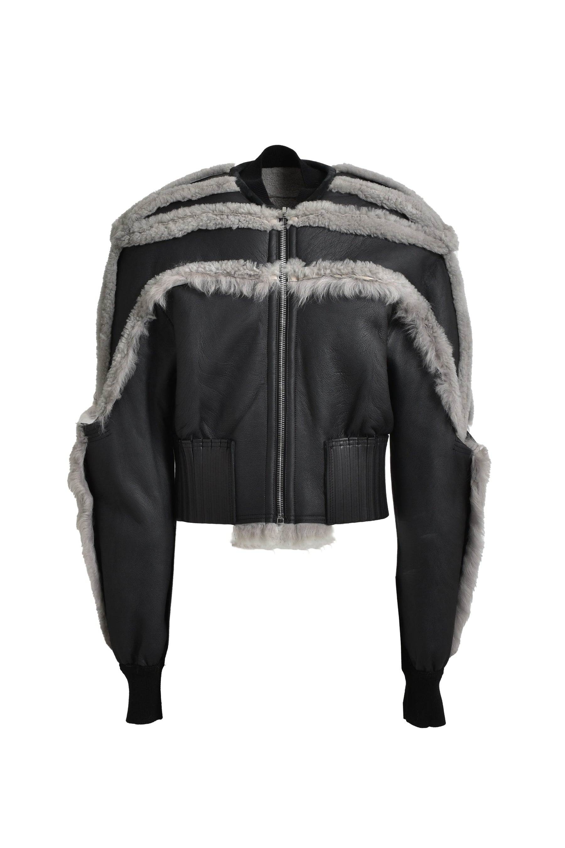 GIRDERED BOMBER CROPPED / PEARL BLK - 10