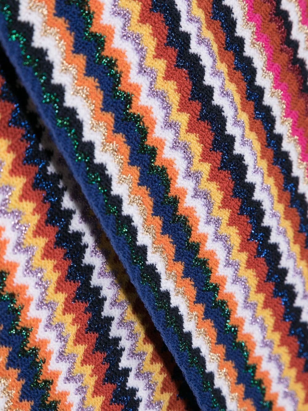 zigzag-embroidery frayed-edge scarf - 3
