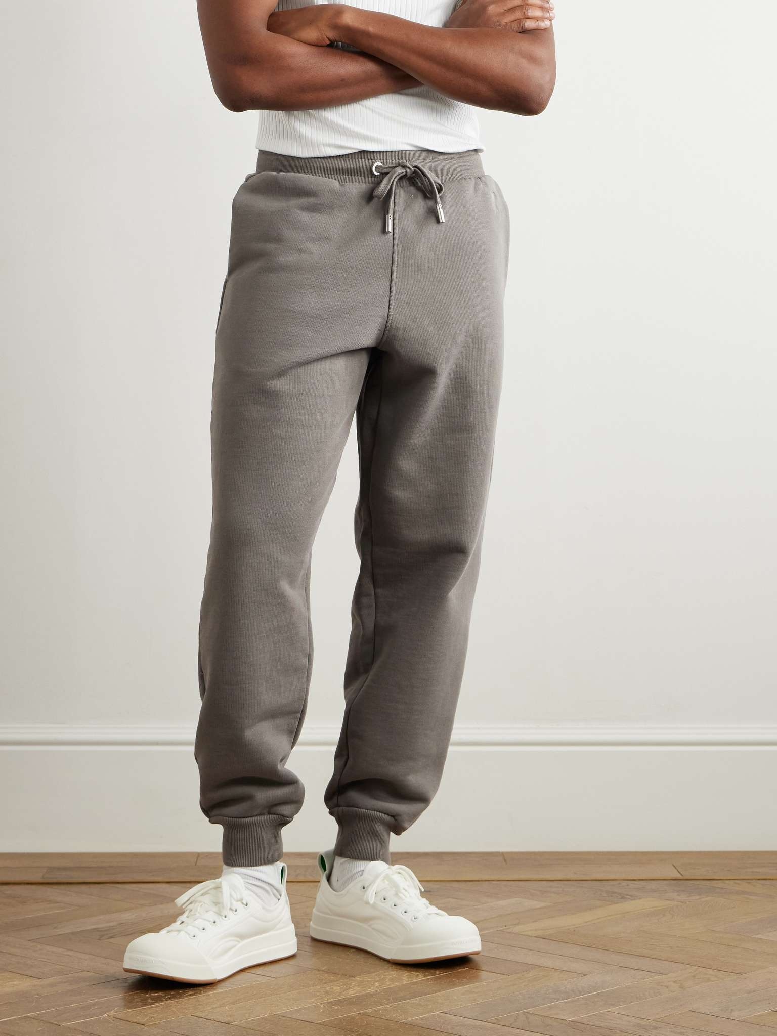 Tapered Logo-Embroidered Organic Cotton-Jersey Sweatpants - 3