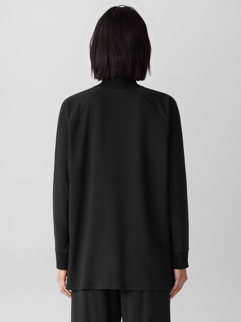 Cozy Brushed Terry Mock Neck Long Top 4
