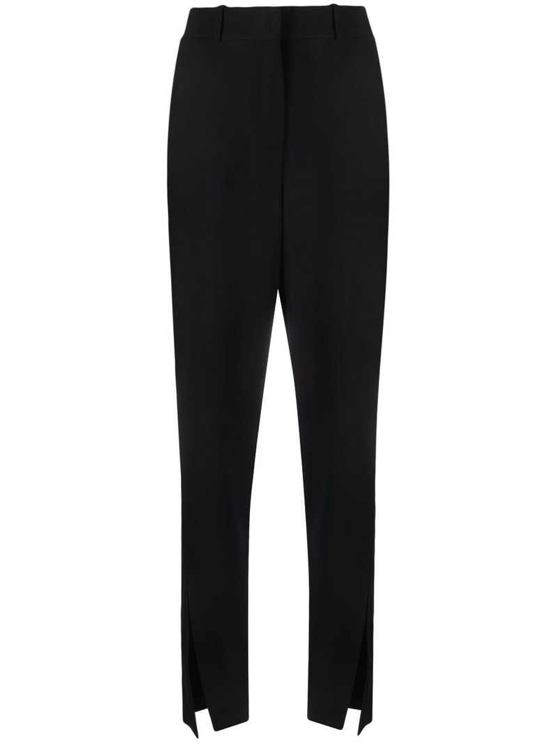 split-hem straight-leg trousers 1
