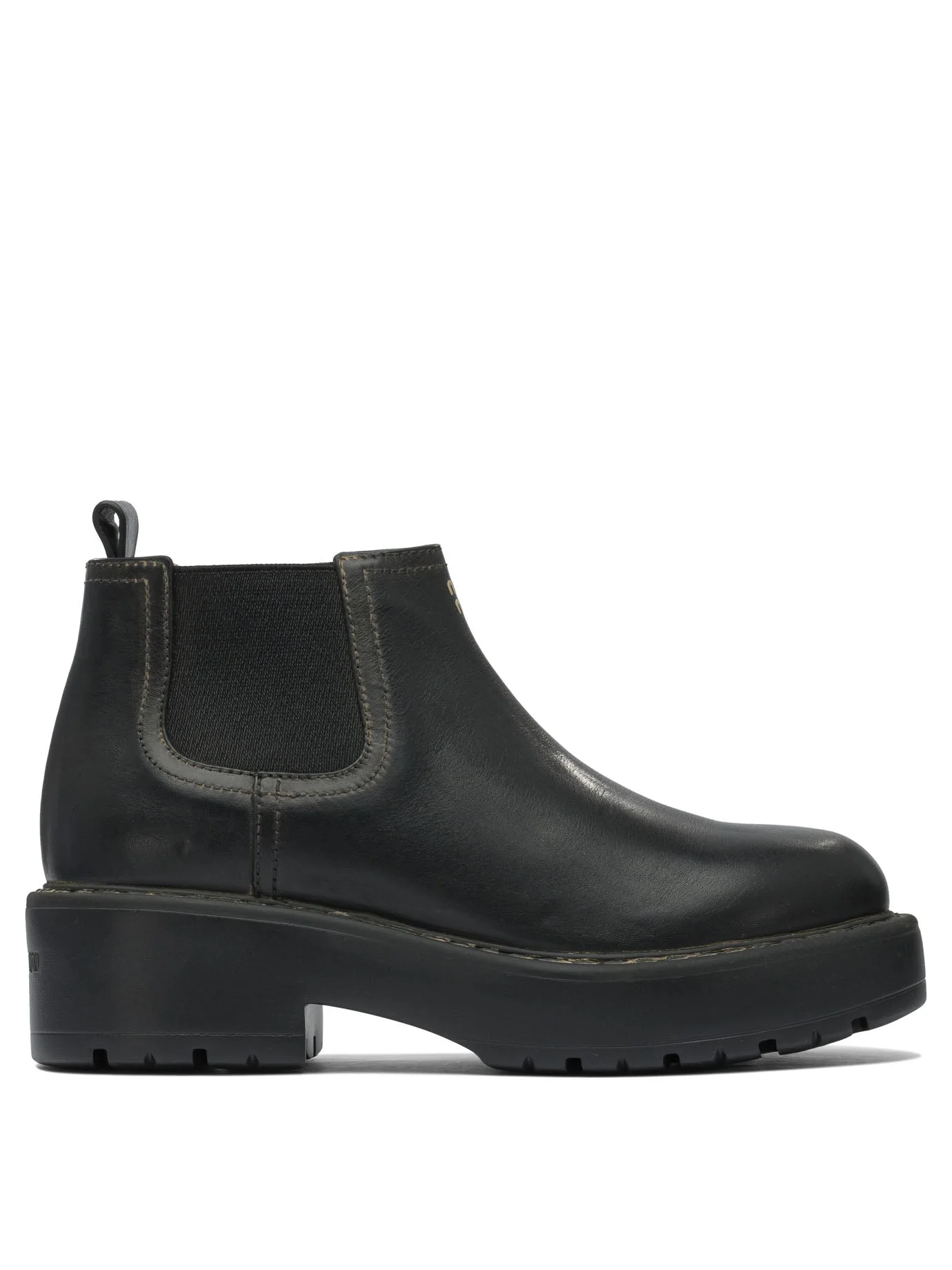 Miu Miu Chelsea Leather Ankle Boots - 1