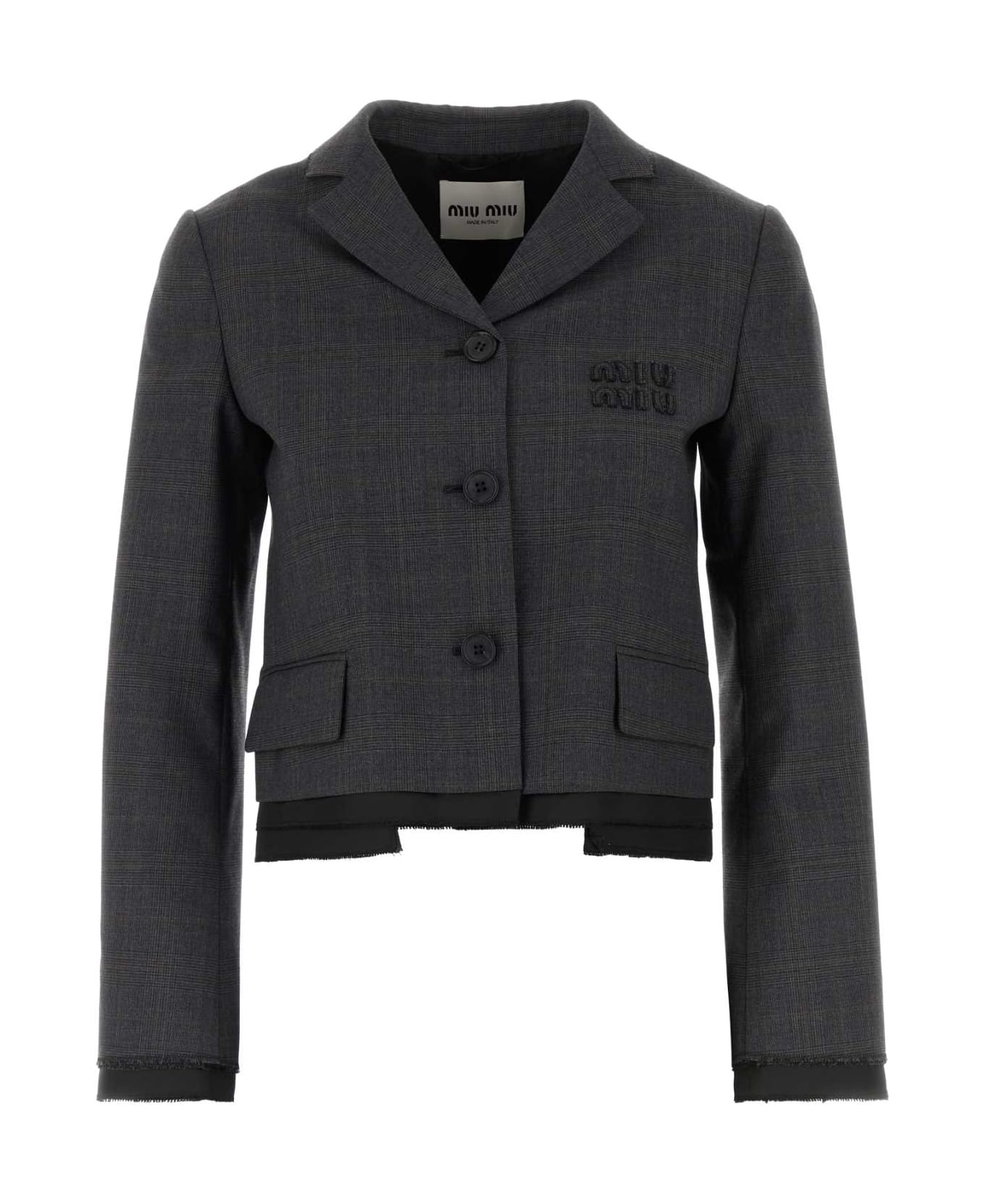 Miu Miu Embroidered Wool Blazer | italist | REVERSIBLE