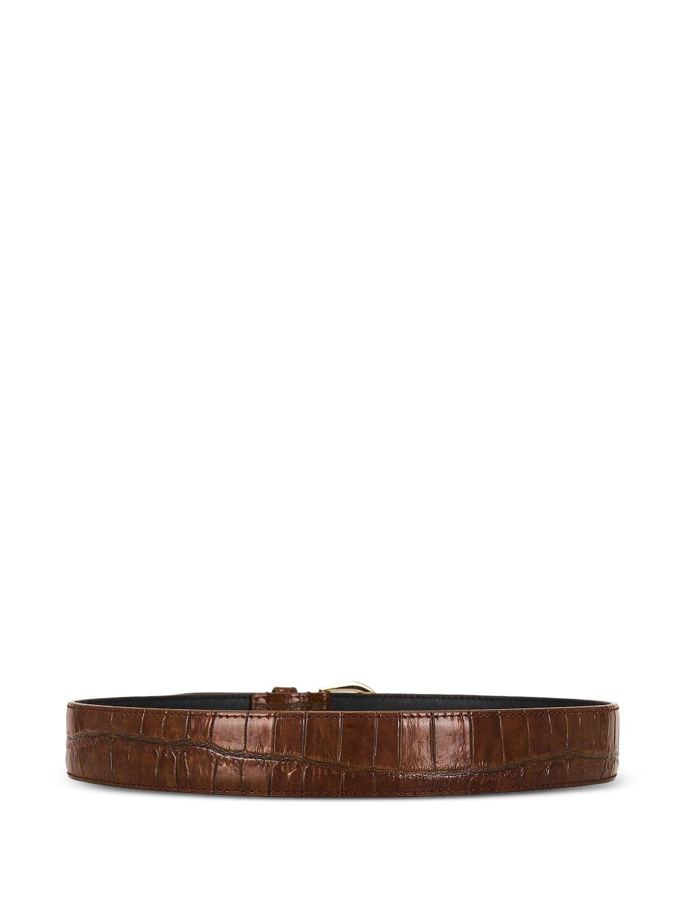 crocodile-embossed leather belt - 3