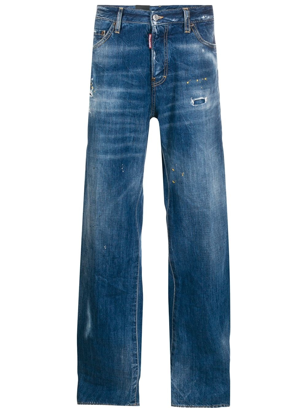 stonewashed-effect loose-fit jeans - 1