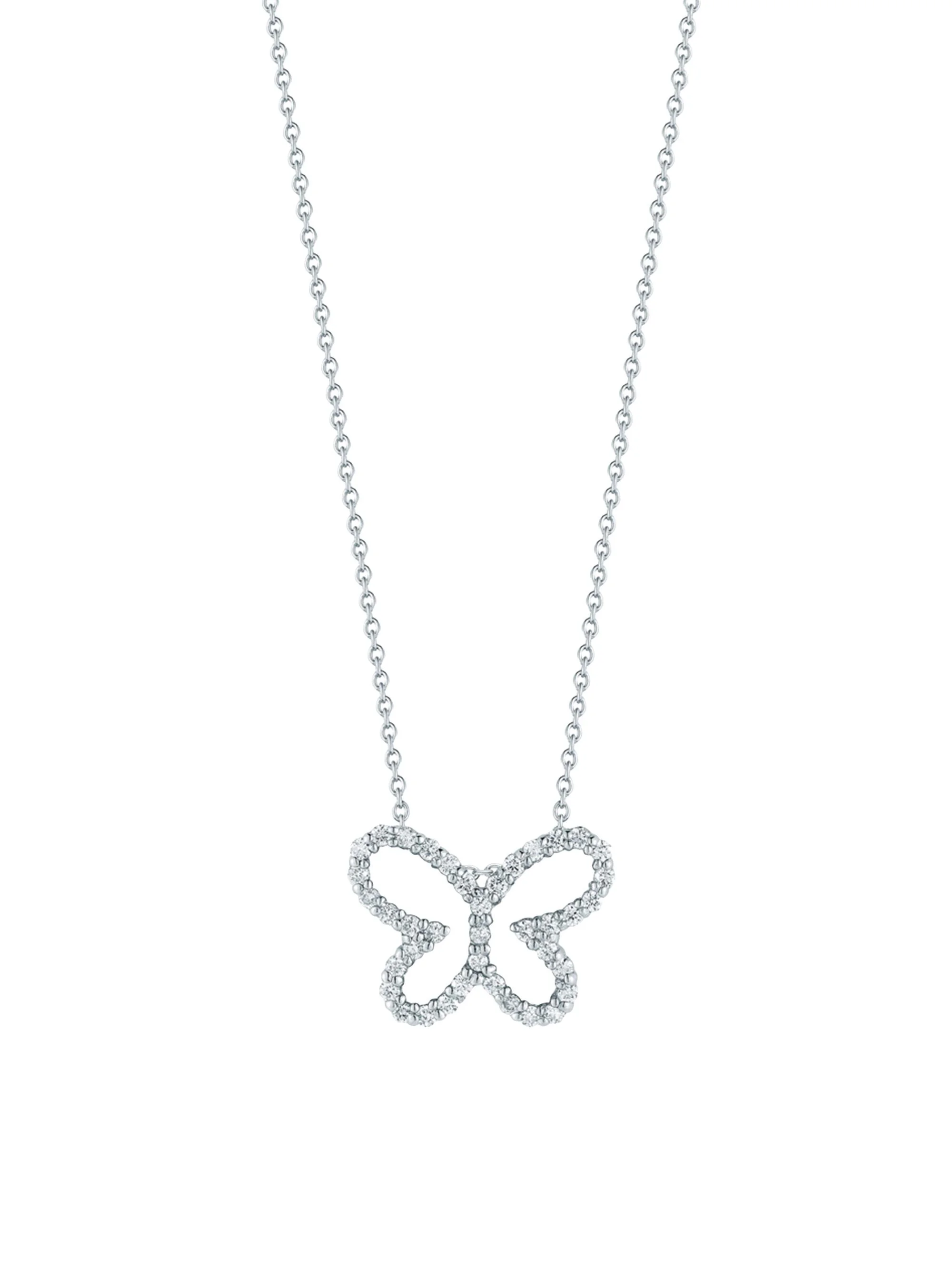 Women's Tiny Treasures 18K White Gold & Diamond Butterfly Necklace - White Gold - 1