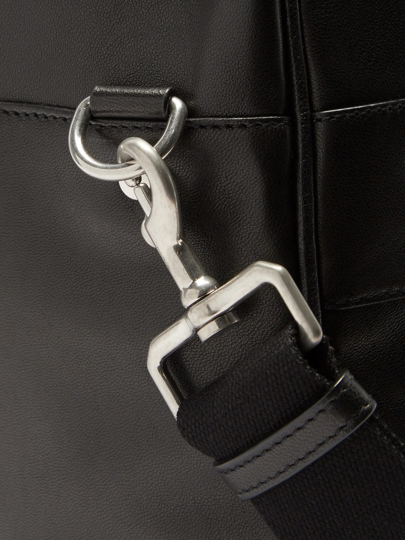 Foiled-logo leather duffle bag - 5