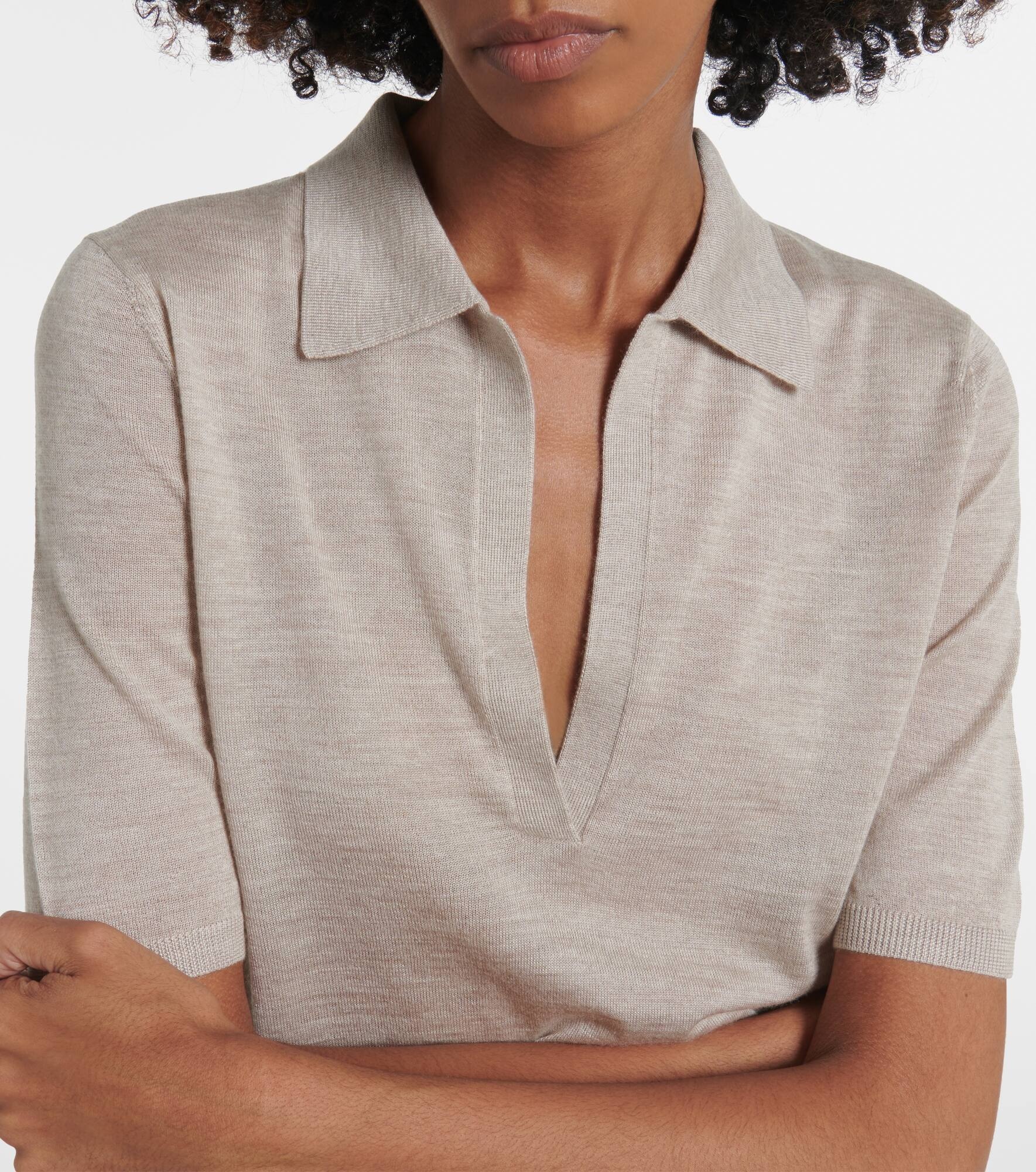 Frank cashmere and silk polo sweater - 5